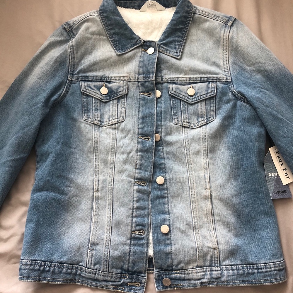 Fur lined jean jacket
